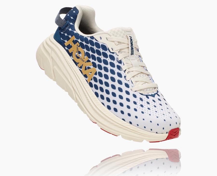 Zapatillas Running Hoka One One Mujer - Rincon 2 - Blancas/Azules - COX706923